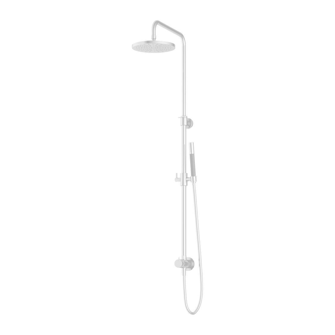 Hotbath Cobber M438 stortdoucheset met hoofddouche, glijstang en handdouche Mat wit Staafhanddouche + hoofddouche 20 cm productfoto (kleurimpressie)