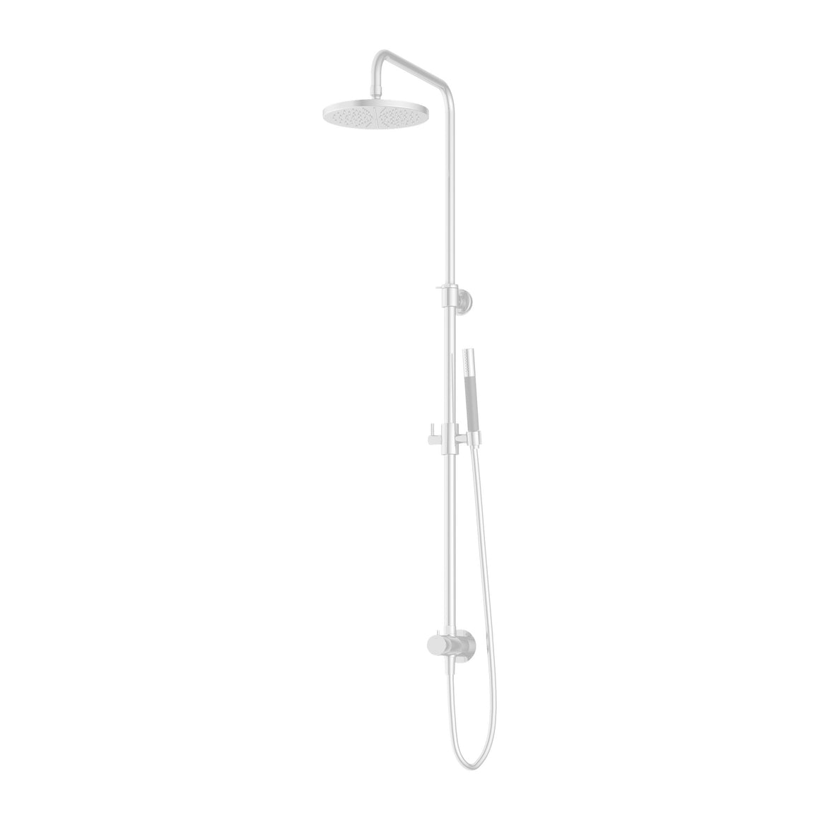Hotbath Cobber M438 stortdoucheset met hoofddouche, glijstang en handdouche Mat wit Staafhanddouche + hoofddouche 20 cm productfoto (kleurimpressie)