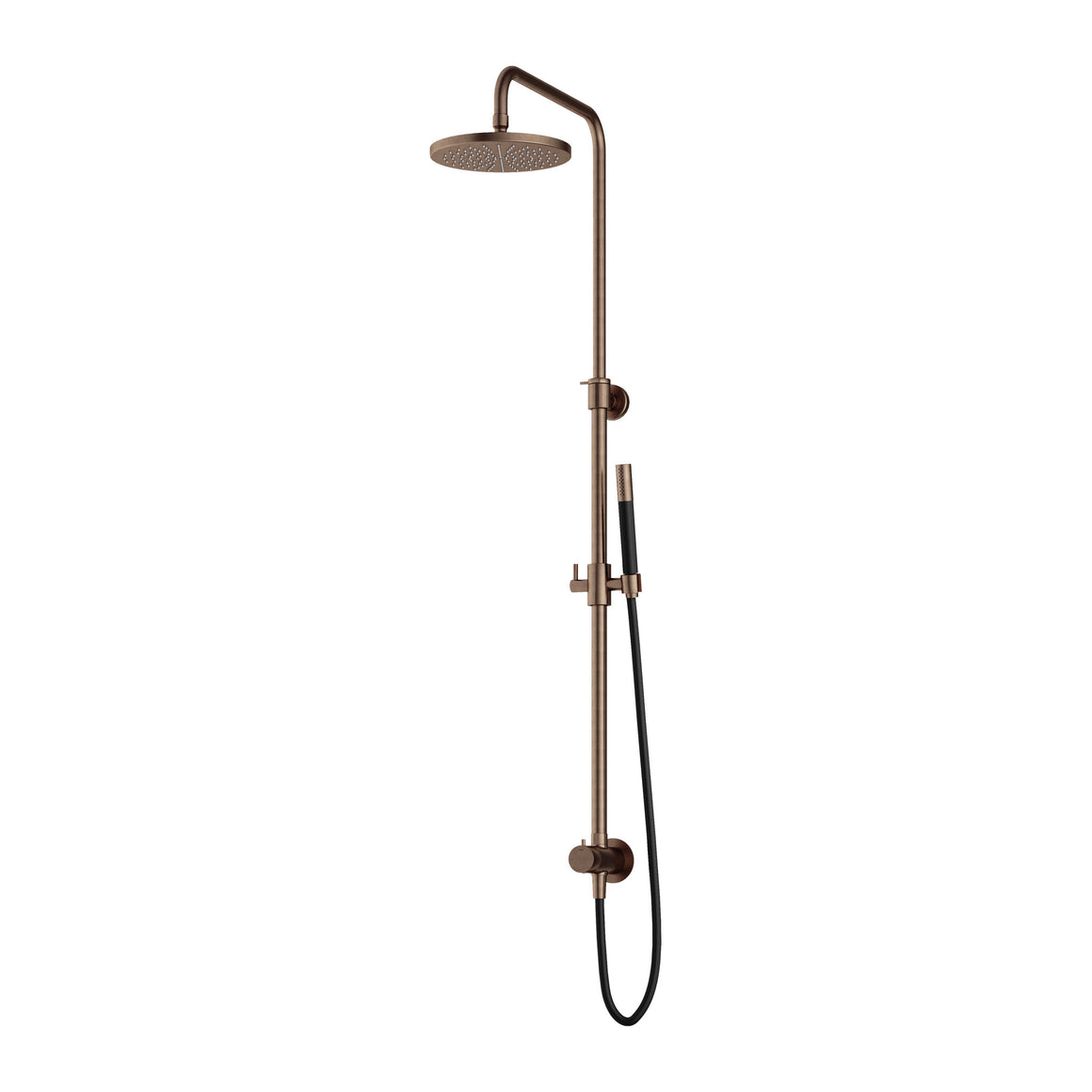 Hotbath Cobber M438 stortdoucheset met hoofddouche, glijstang en handdouche Verouderd messing Staafhanddouche + hoofddouche 20 cm productfoto