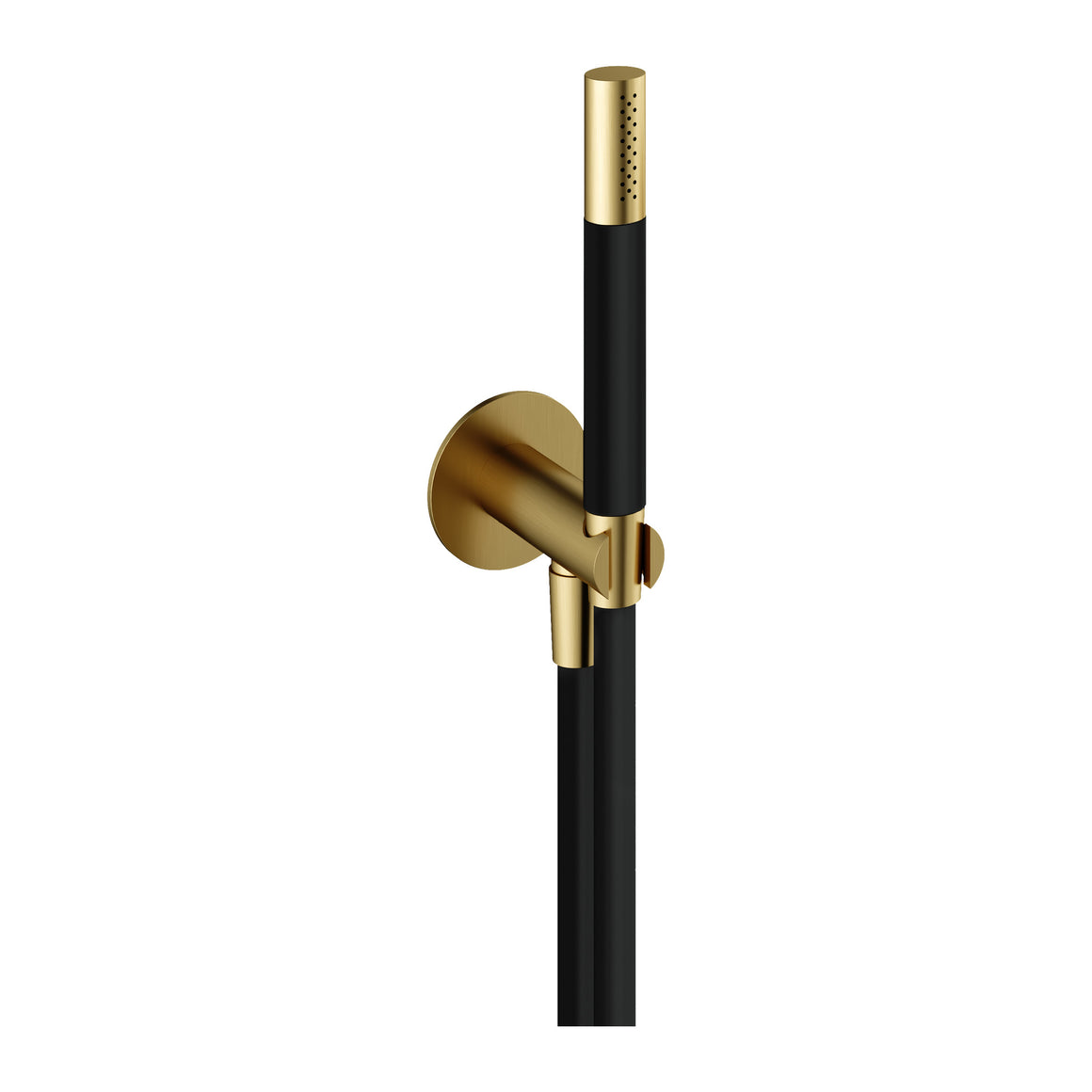 Hotbath Cobber M440 handdoucheset met wandhouder, wanduitlaat en doucheslang (staafhanddouche) Geborsteld messing PVD productfoto
