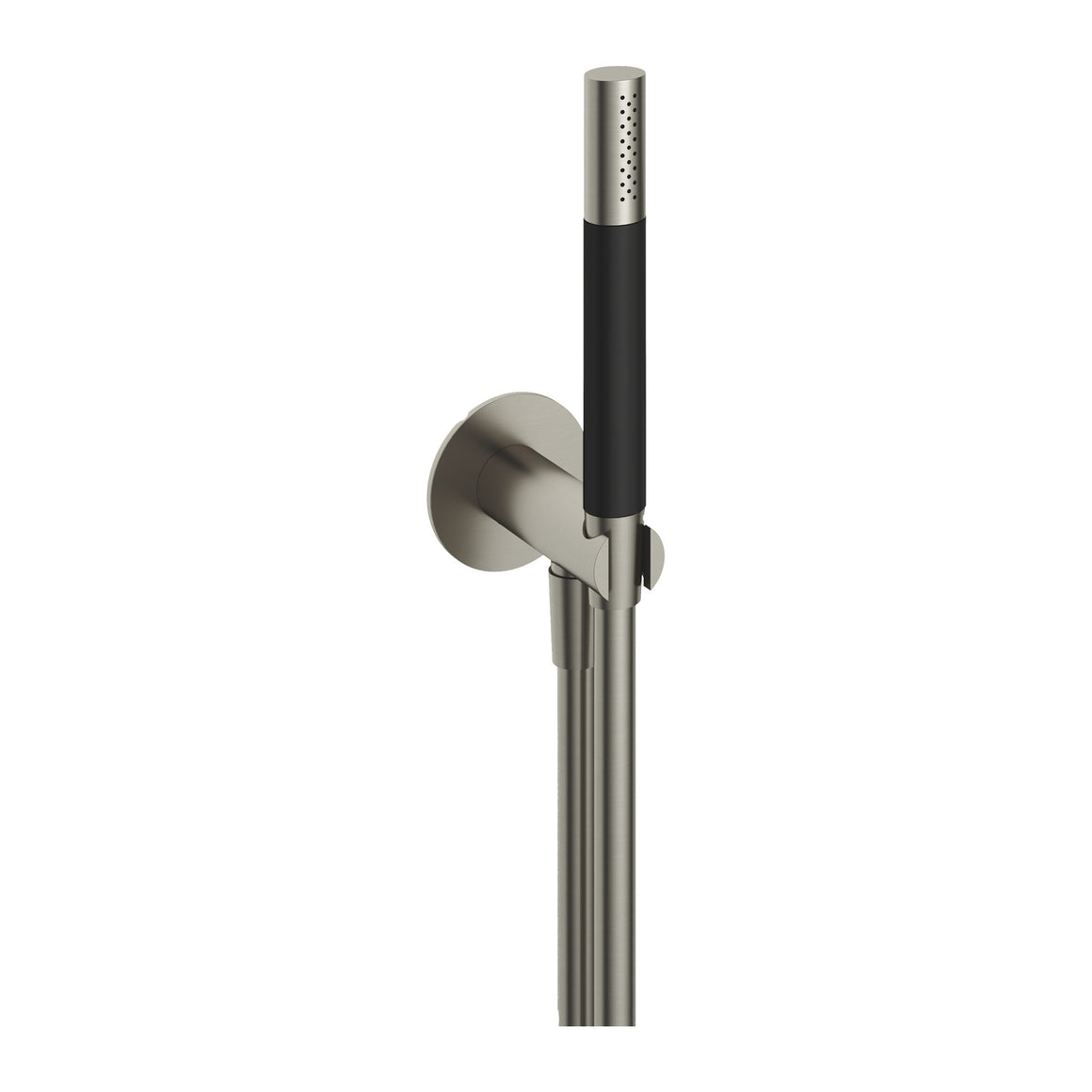 Hotbath Cobber M440 handdoucheset met wandhouder, wanduitlaat en doucheslang (staafhanddouche) Geborsteld nikkel productfoto