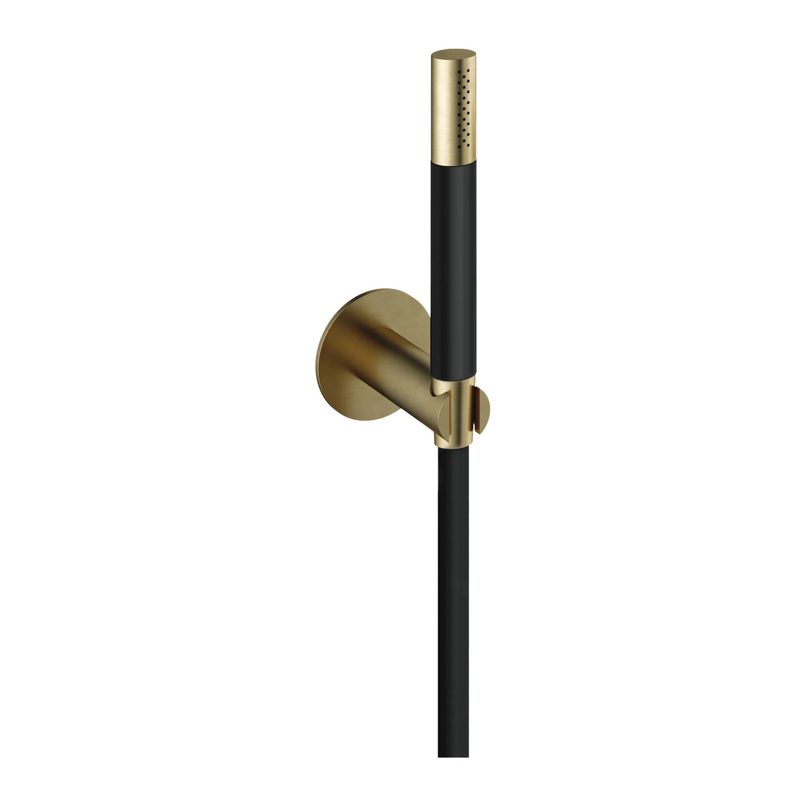 Hotbath Cobber M443 handdoucheset met wandhouder en doucheslang (staafhanddouche) Geborsteld messing productfoto
