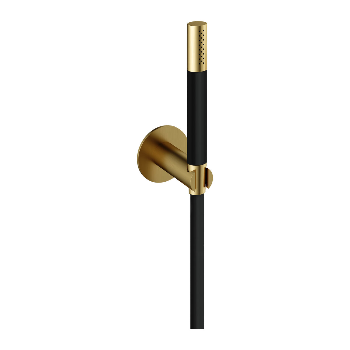 Hotbath Cobber M443 handdoucheset met wandhouder en doucheslang (staafhanddouche) Geborsteld messing PVD productfoto