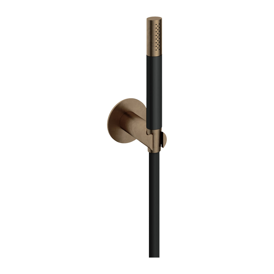 Hotbath Cobber M443 handdoucheset met wandhouder en doucheslang (staafhanddouche) Verouderd messing productfoto