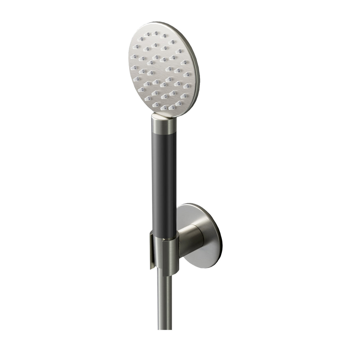 Hotbath Cobber M444 handdoucheset met wandhouder en doucheslang (ronde handdouche) Geborsteld nikkel productfoto