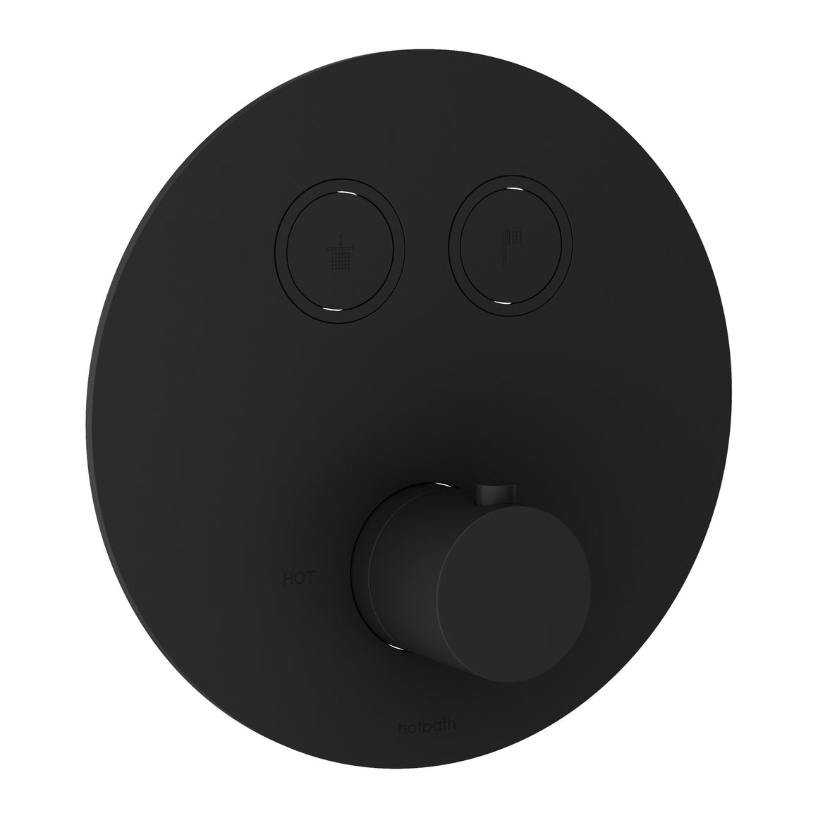 Hotbath Cobber PB009 inbouw thermostaat rond met 2 pushbuttons Geborsteld zwart PVD productfoto