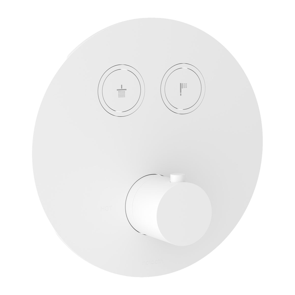 Hotbath Cobber PB009 inbouw thermostaat rond met 2 pushbuttons Mat wit productfoto
