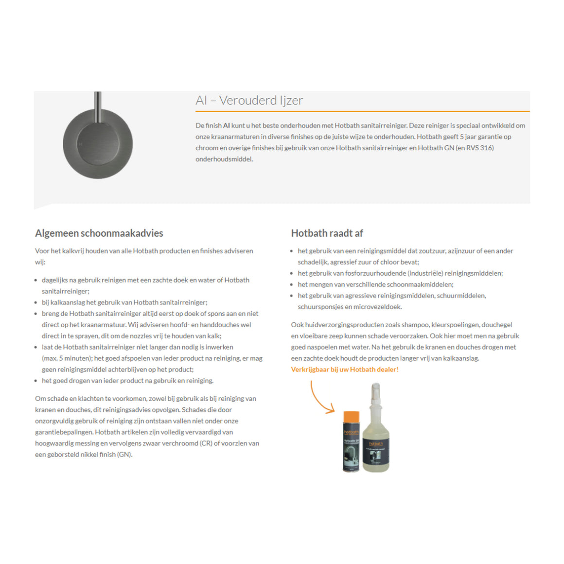 Hotbath Cobber PB009 inbouw thermostaat rond met 2 pushbuttons Verouderd ijzer productfoto