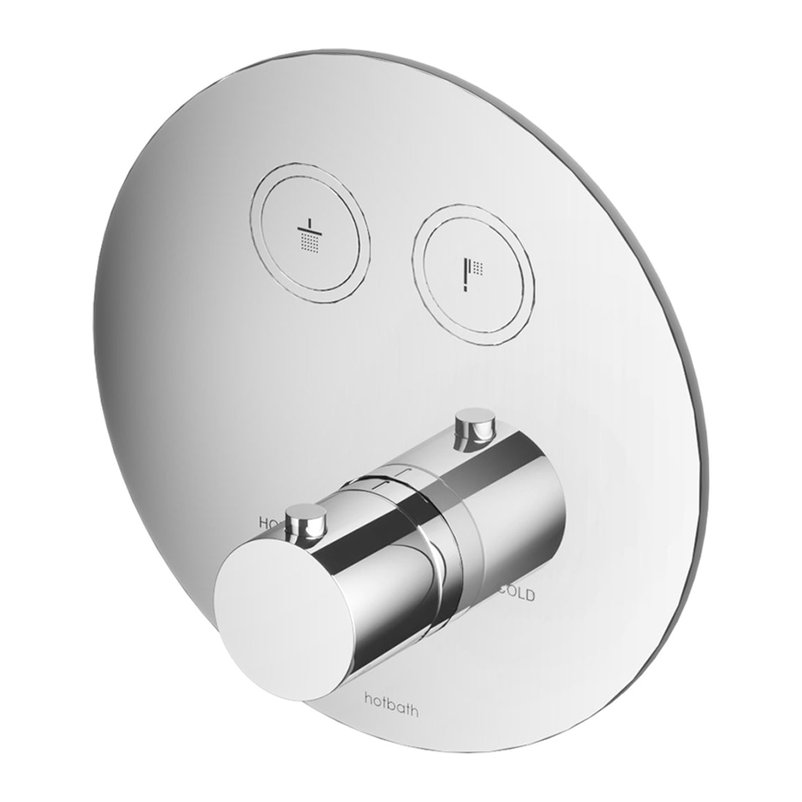 Hotbath Cobber PB009 inbouw thermostaat rond met 2 pushbuttons Verouderd ijzer productfoto