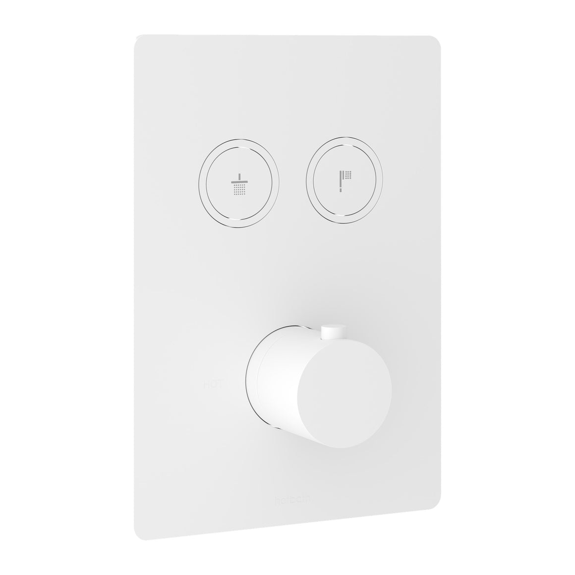 Hotbath Cobber PB009Q inbouw thermostaat rechthoekig met 2 pushbuttons Mat wit productfoto