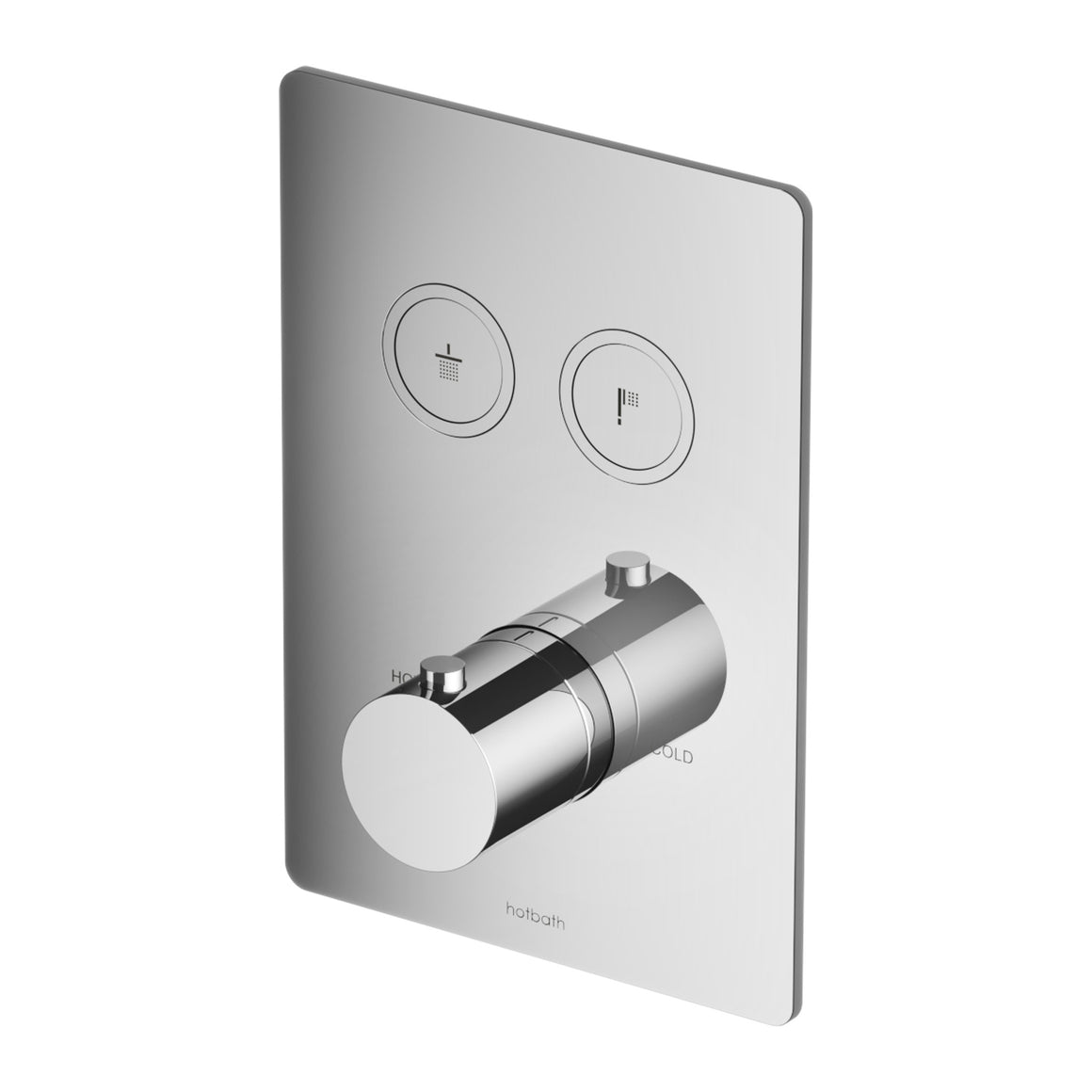 Hotbath Cobber PB009Q inbouw thermostaat rechthoekig met 2 pushbuttons Verouderd ijzer productfoto