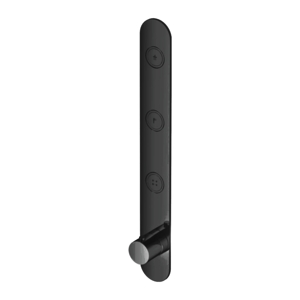 Hotbath Cobber PB050 inbouw thermostaat verticaal met 3 pushbuttons (afbouwdeel) Geborsteld zwart PVD productfoto (kleurweergave)