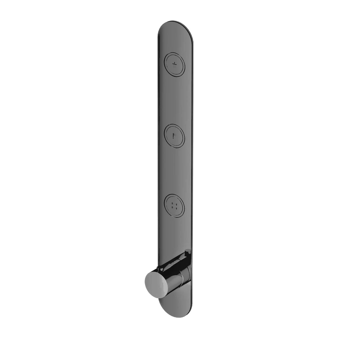 Hotbath Cobber PB050 inbouw thermostaat verticaal met 3 pushbuttons (afbouwdeel) Gepolijst zwart PVD productfoto (kleurweergave)