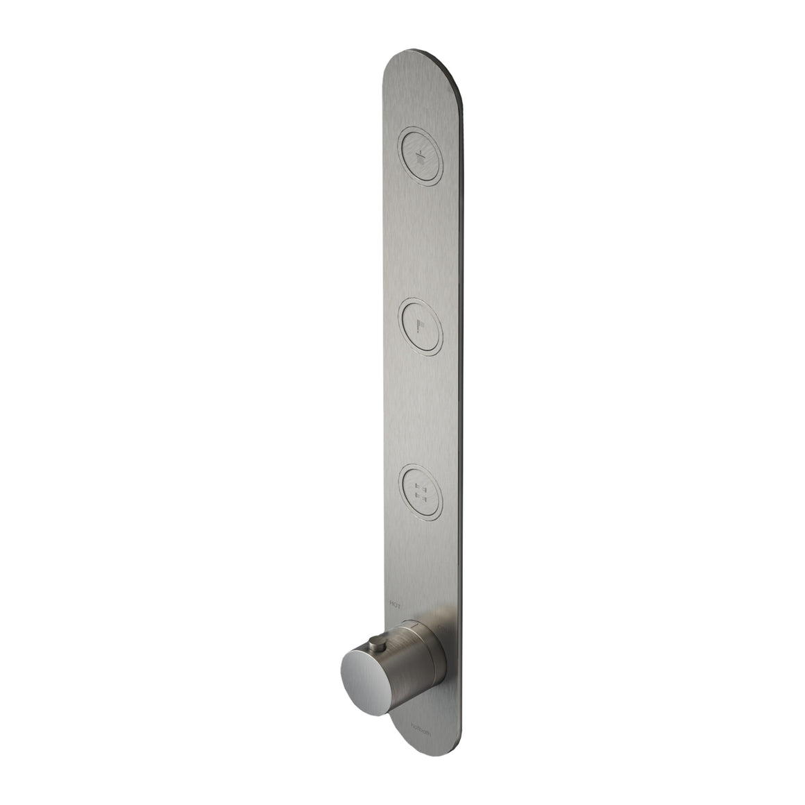 Hotbath Cobber PB050 inbouw thermostaat verticaal met 3 pushbuttons Geborsteld nikkel productfoto