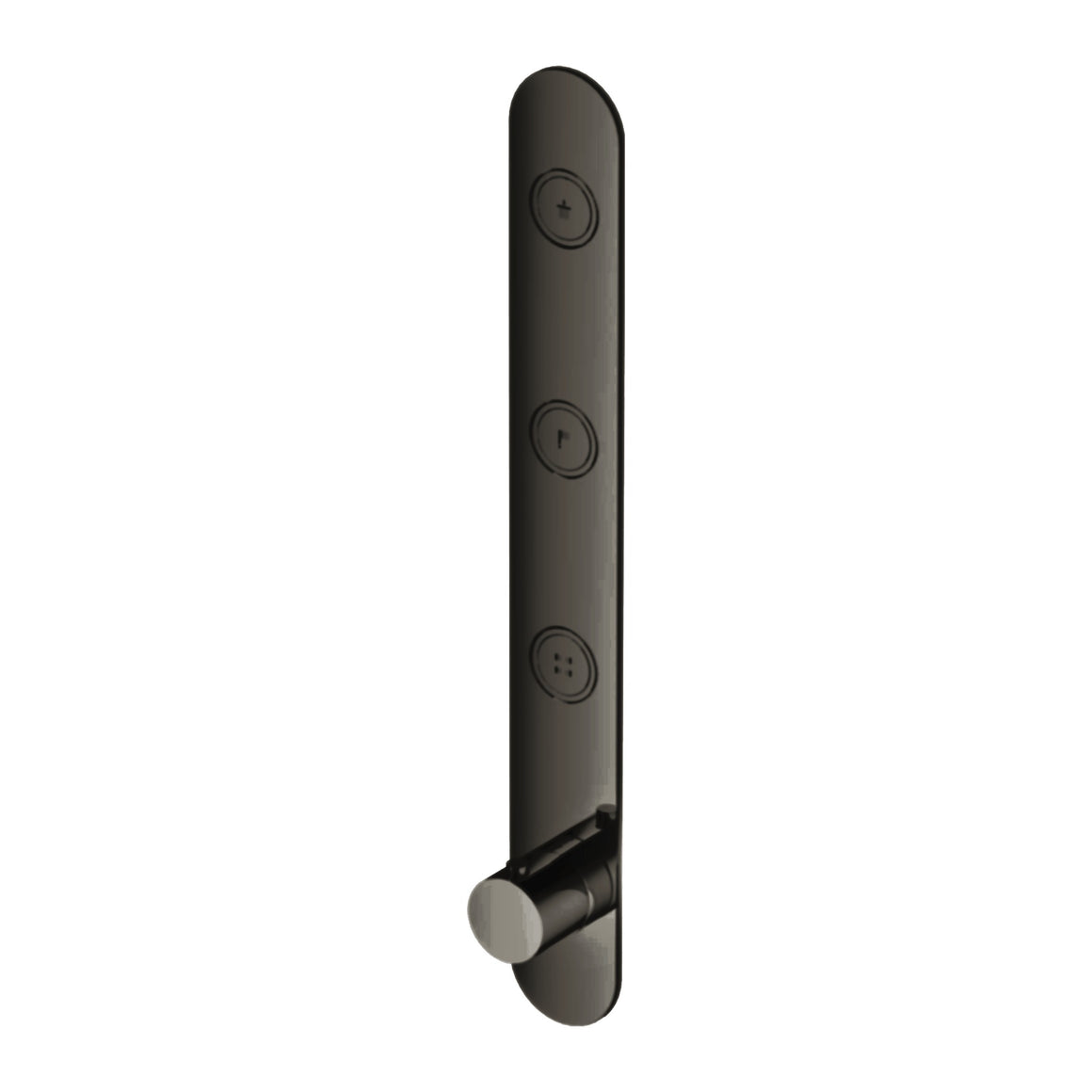 Hotbath Cobber PB050 inbouw thermostaat verticaal met 3 pushbuttons (afbouwdeel) Verouderd ijzer productfoto (kleurweergave)