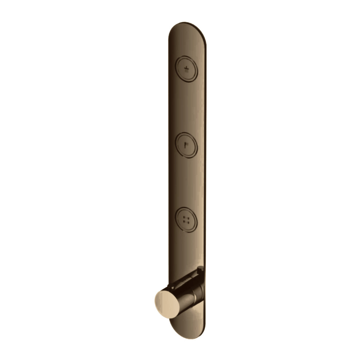Hotbath Cobber PB050 inbouw thermostaat verticaal met 3 pushbuttons (afbouwdeel) Verouderd messing productfoto (kleurweergave)