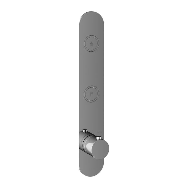 Hotbath Cobber PB066 inbouw thermostaat verticaal met 2 pushbuttons (afbouwdeel)