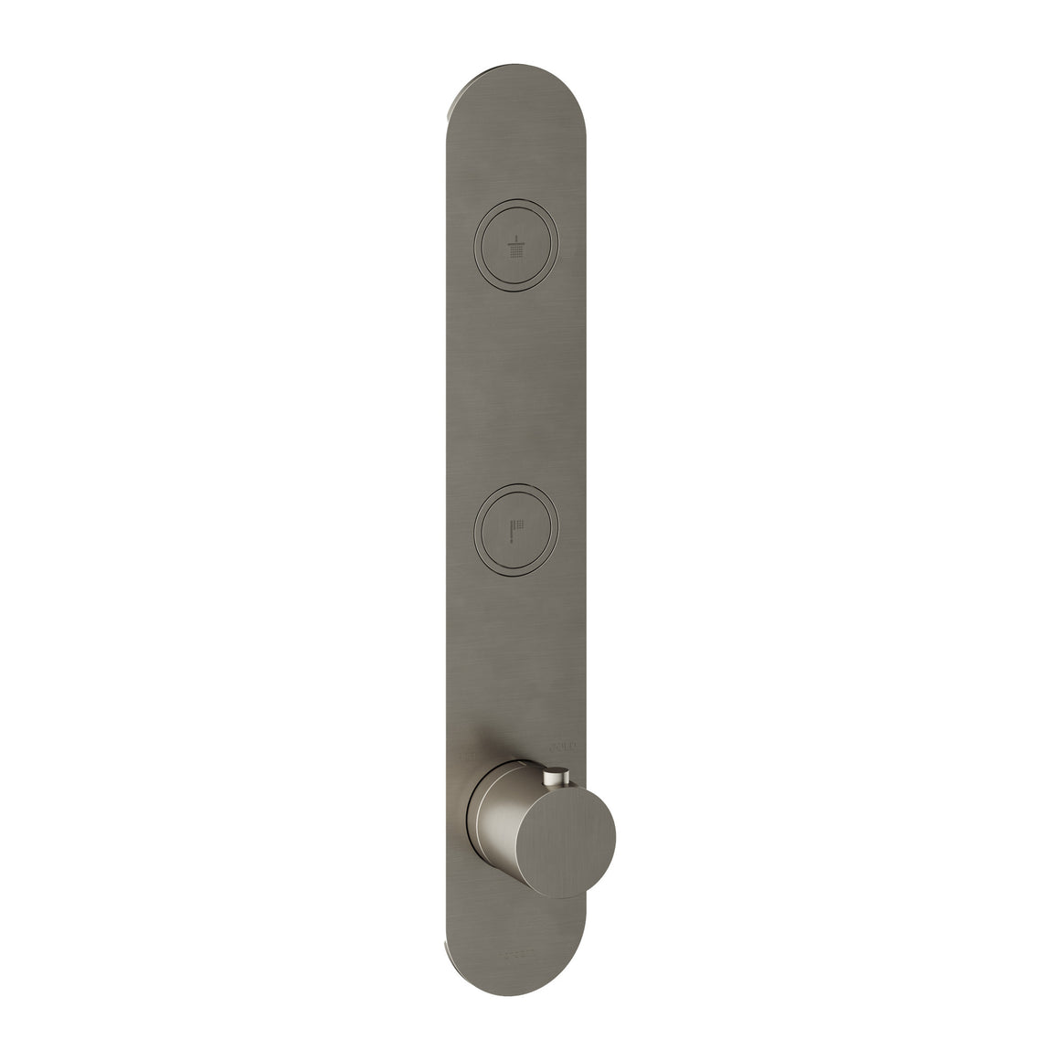 Hotbath Cobber PB066 inbouw thermostaat verticaal met 2 pushbuttons Geborsteld nikkel productfoto