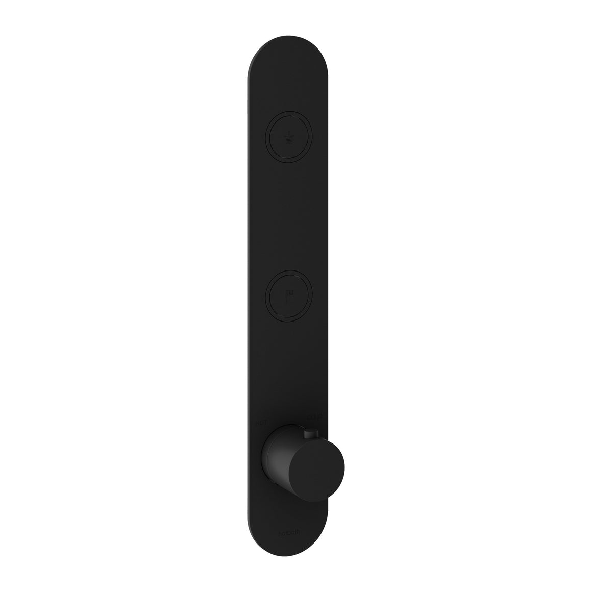 Hotbath Cobber PB066 inbouw thermostaat verticaal met 2 pushbuttons Geborsteld zwart PVD productfoto