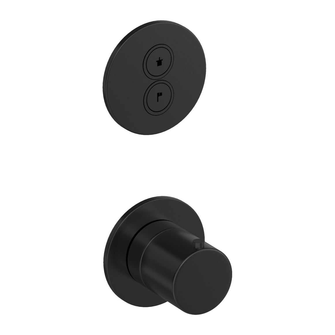 Hotbath Cobber PB7009 inbouw thermostaat met 2 pushbuttons Geborsteld zwart PVD productfoto