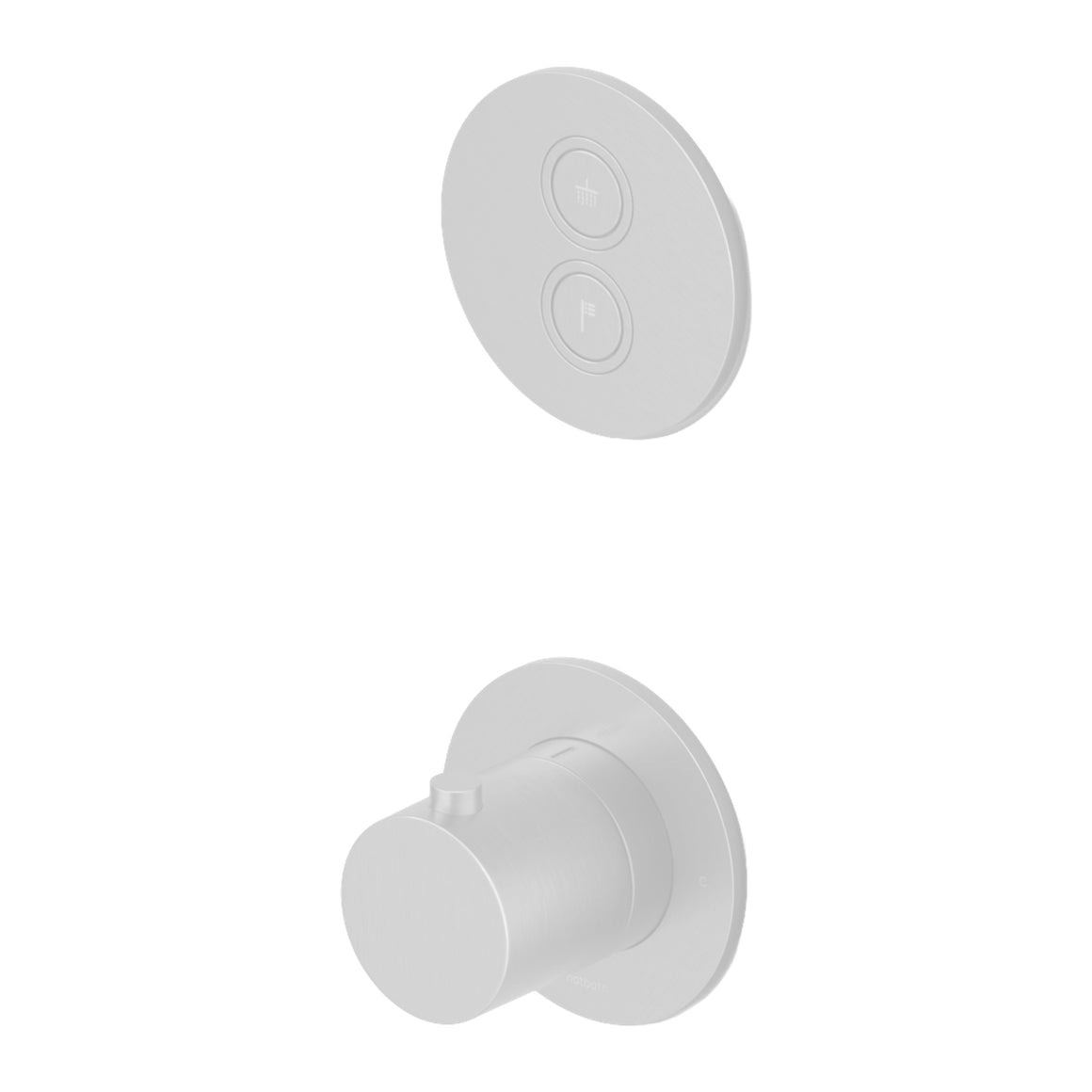 Hotbath Cobber PB7009 inbouw thermostaat met 2 pushbuttons Mat wit productfoto (kleurimpressie)