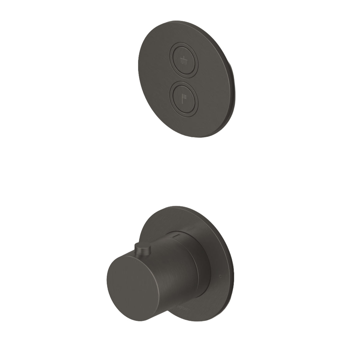 Hotbath Cobber PB7009 inbouw thermostaat met 2 pushbuttons Verouderd ijzer productfoto (kleurimpressie)