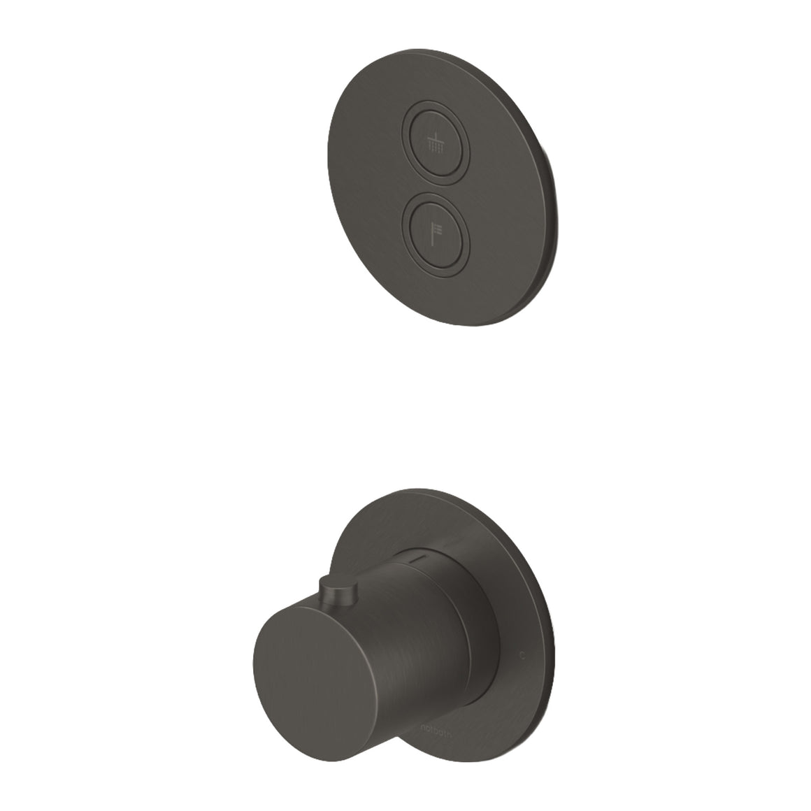 Hotbath Cobber PB7009 inbouw thermostaat met 2 pushbuttons Verouderd ijzer productfoto (kleurimpressie)