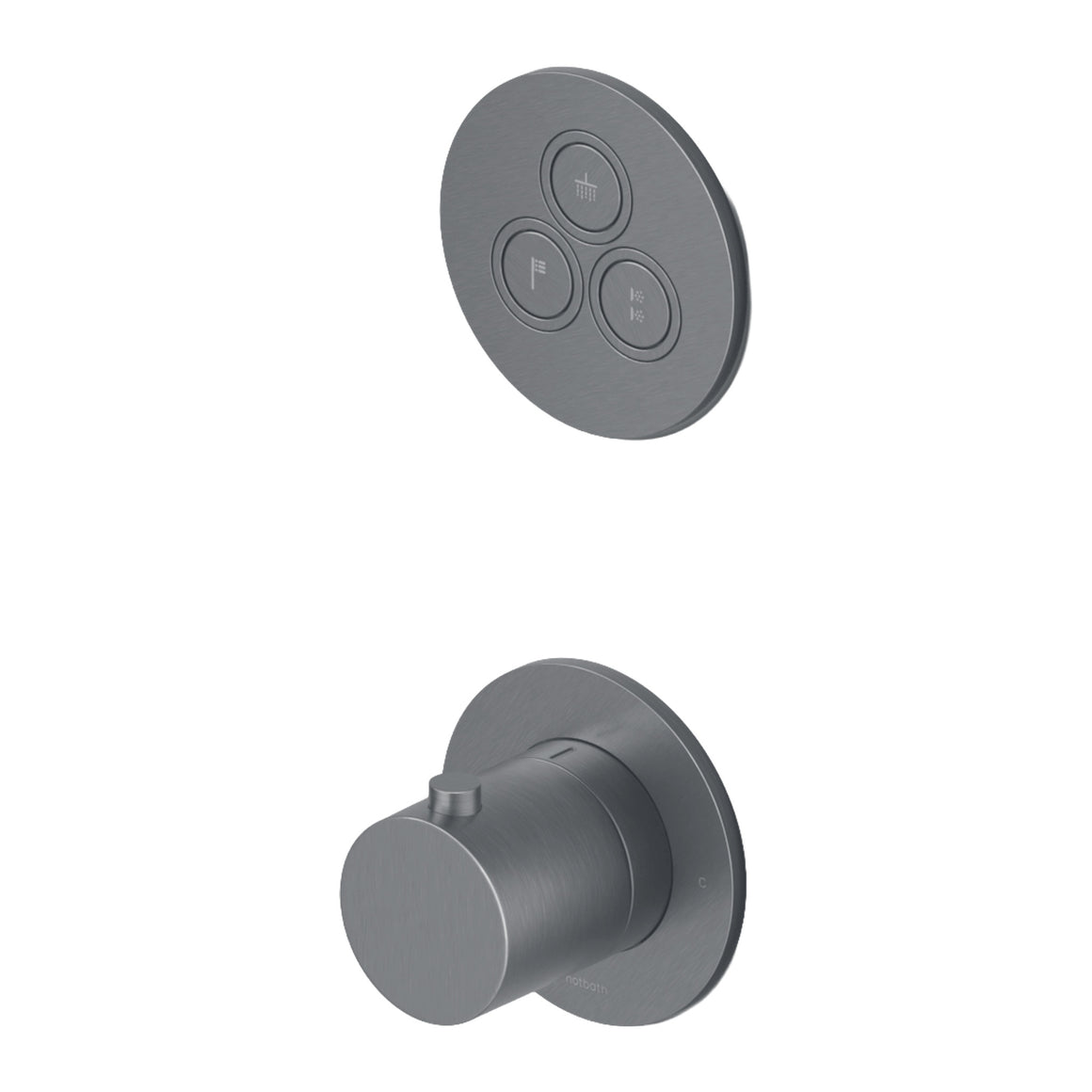 Hotbath Cobber PB7039 inbouw thermostaat met 3 pushbuttons Chroom productfoto (kleurimpressie)