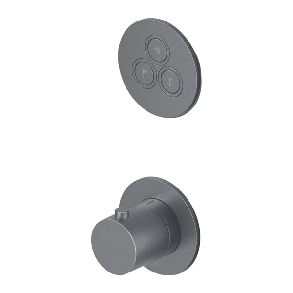 Hotbath Cobber PB7039 inbouw thermostaat met 3 pushbuttons (afbouwdeel)