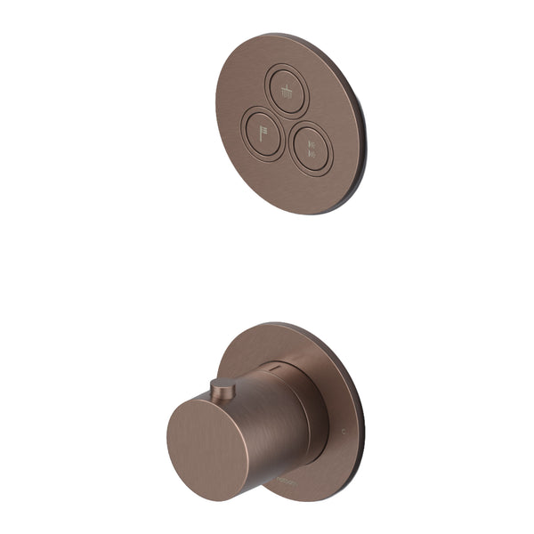 Hotbath Cobber PB7039 inbouw thermostaat met 3 pushbuttons (afbouwdeel)