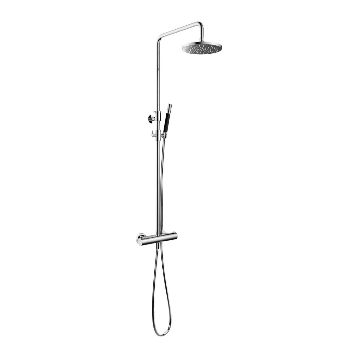 Hotbath Cobber SDS9 thermostatische regendoucheset opbouw Chroom Staafhanddouche + hoofddouche 20 cm productfoto