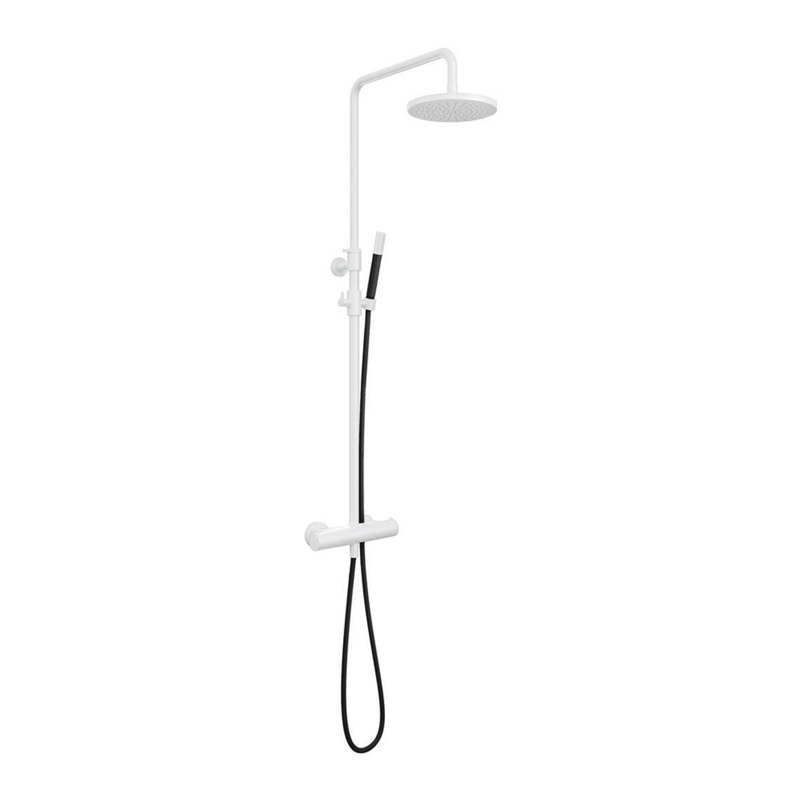 Hotbath Cobber SDS9 thermostatische regendoucheset opbouw Mat wit Staafhanddouche + hoofddouche 30 cm productfoto