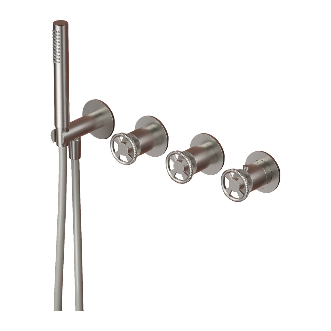 Hotbath Cobber @Work CW7071 inbouw bad/douchethermostaat met 2 stopkranen zonder uitloop Geborsteld nikkel productfoto
