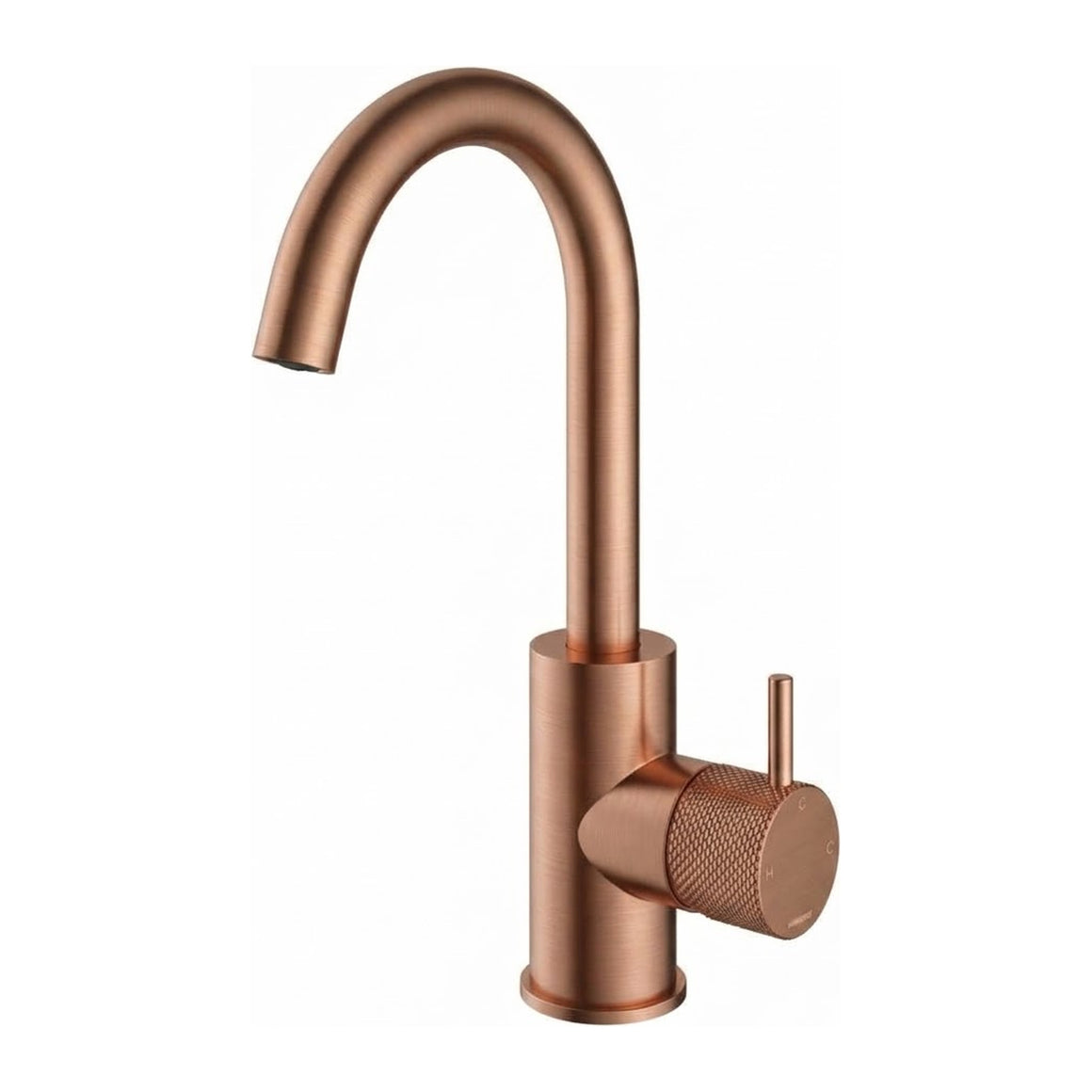 Hotbath Cobber X CX004 wastafelmengkraan met draaibare uitloop Geborsteld koper PVD productfoto
