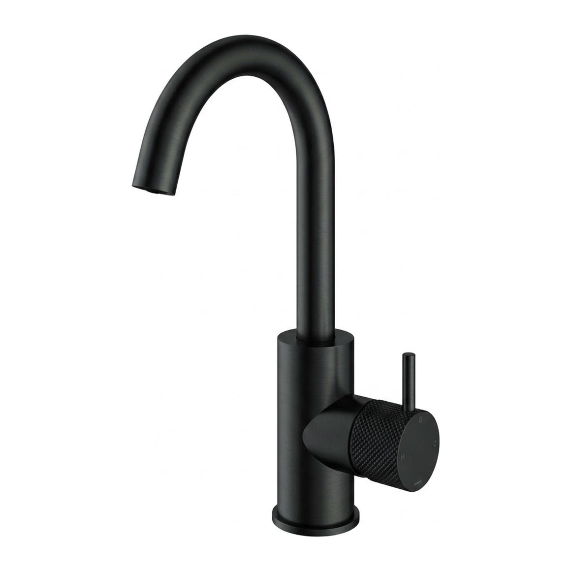 Hotbath Cobber X CX004 wastafelmengkraan met draaibare uitloop Geborsteld zwart PVD productfoto