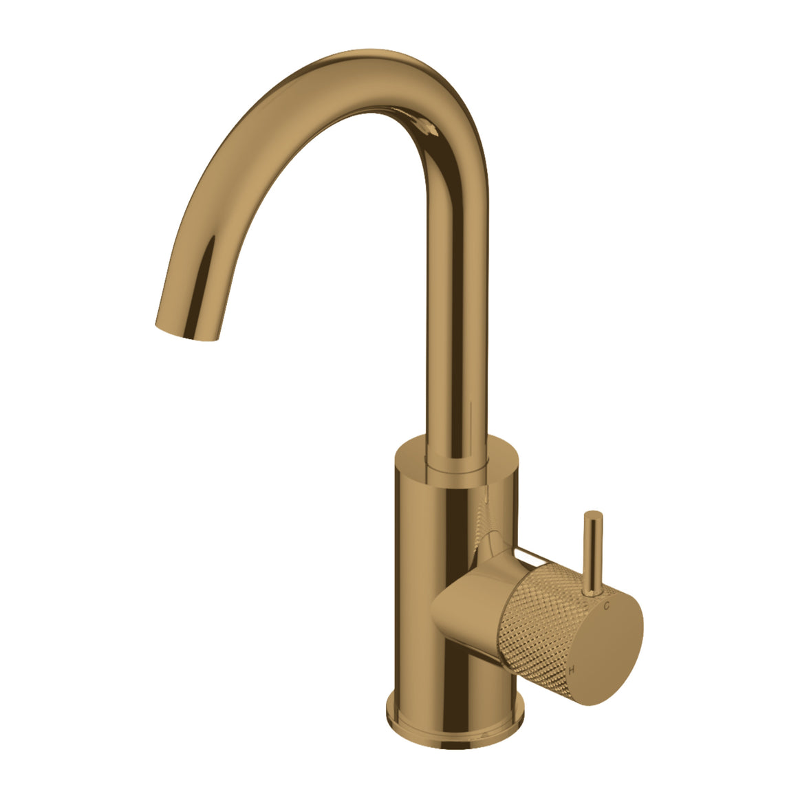 Hotbath Cobber X CX004 wastafelmengkraan met draaibare uitloop Verouderd messing productfoto (kleurimpressie)