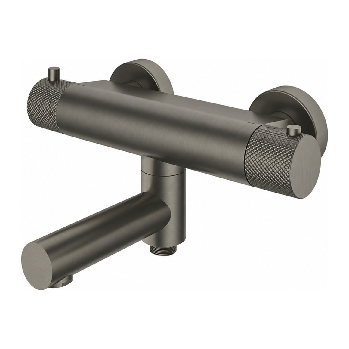 Hotbath Cobber X CX020 thermostatische badmengkraan met wegdraaibare omstel-uitloop Verouderd ijzer productfoto