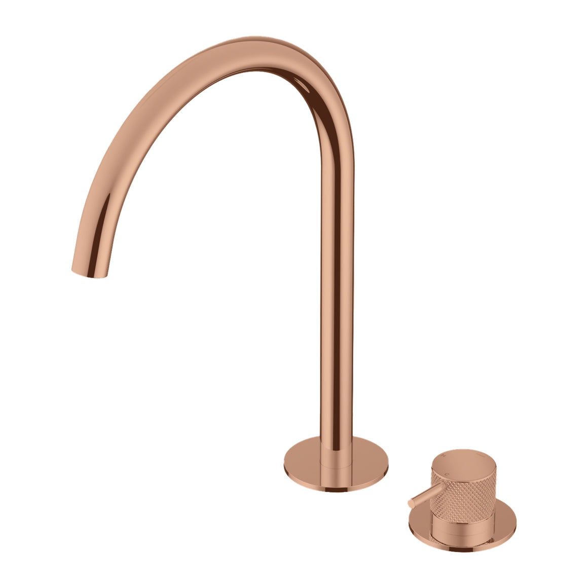 Hotbath Cobber X CX023H hoge 2-gats wastafelmengkraan Geborsteld koper PVD productfoto (kleurimpressie)