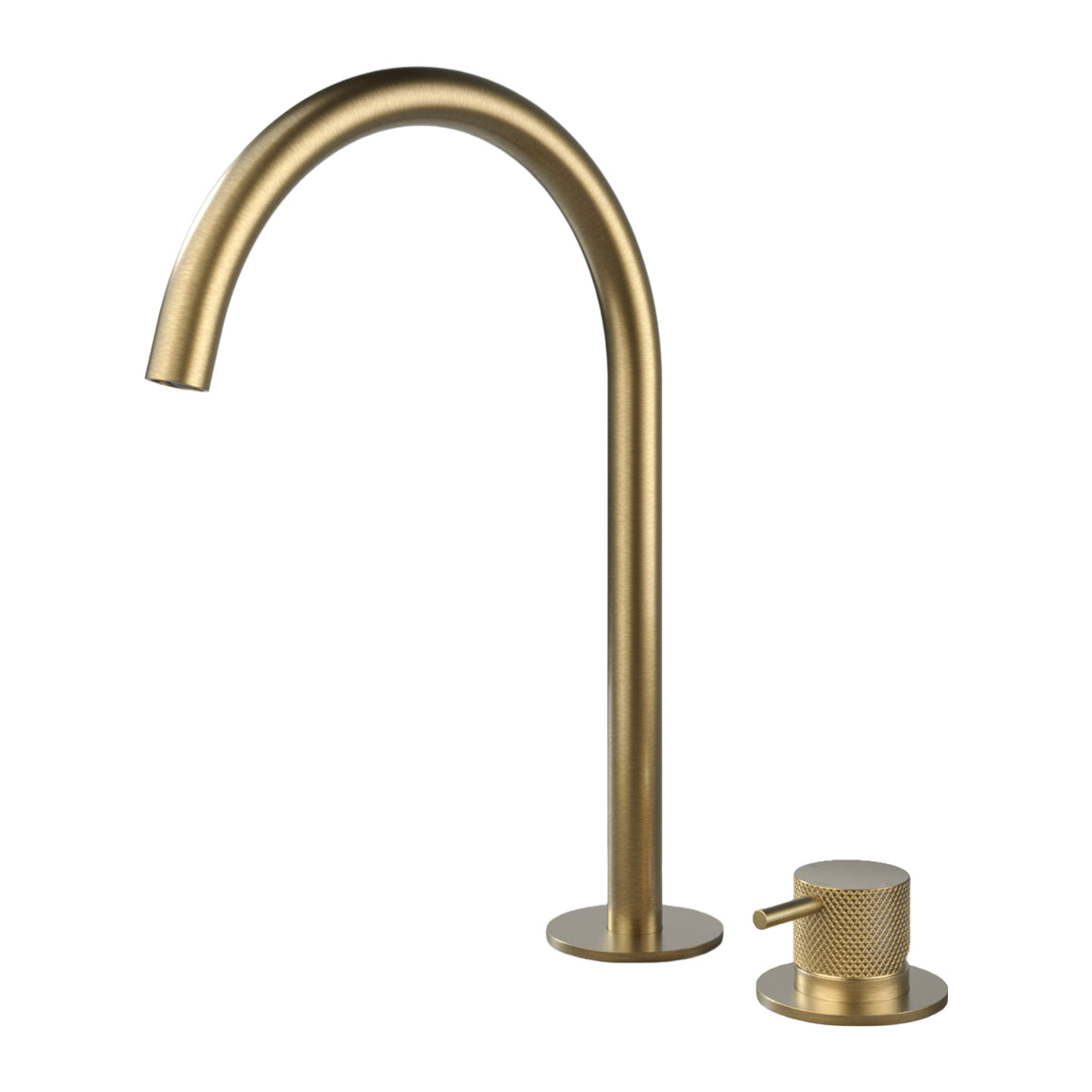 Hotbath Cobber X CX023H hoge 2-gats wastafelmengkraan Geborsteld messing PVD productfoto