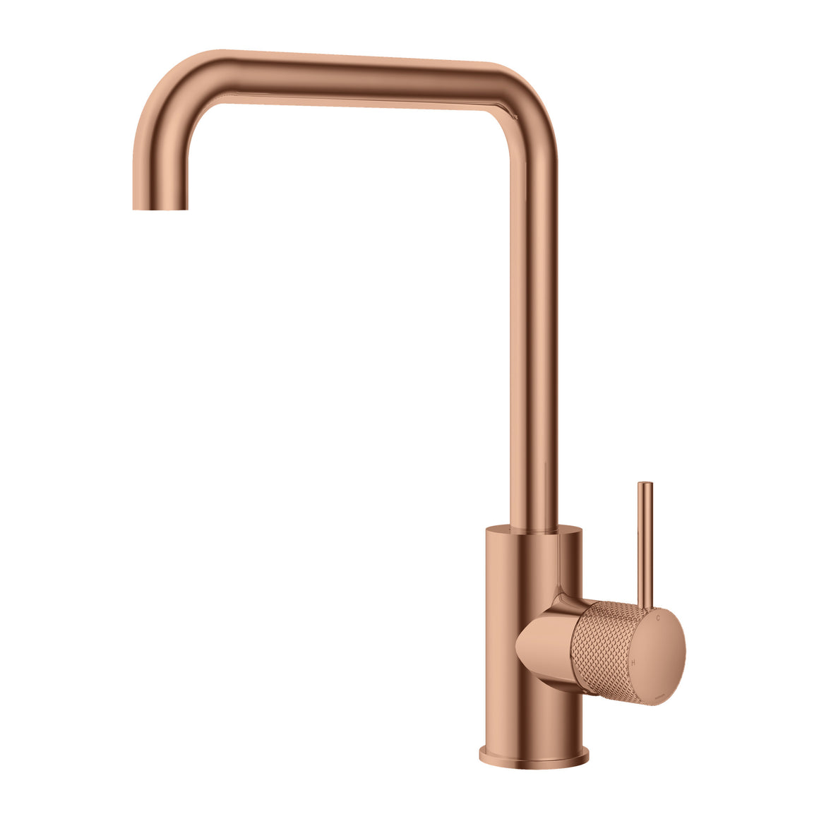 Hotbath Cobber X CX041 keukenmengkraan met draaibare rechte uitloop Geborsteld koper PVD productfoto (kleurimpressie)