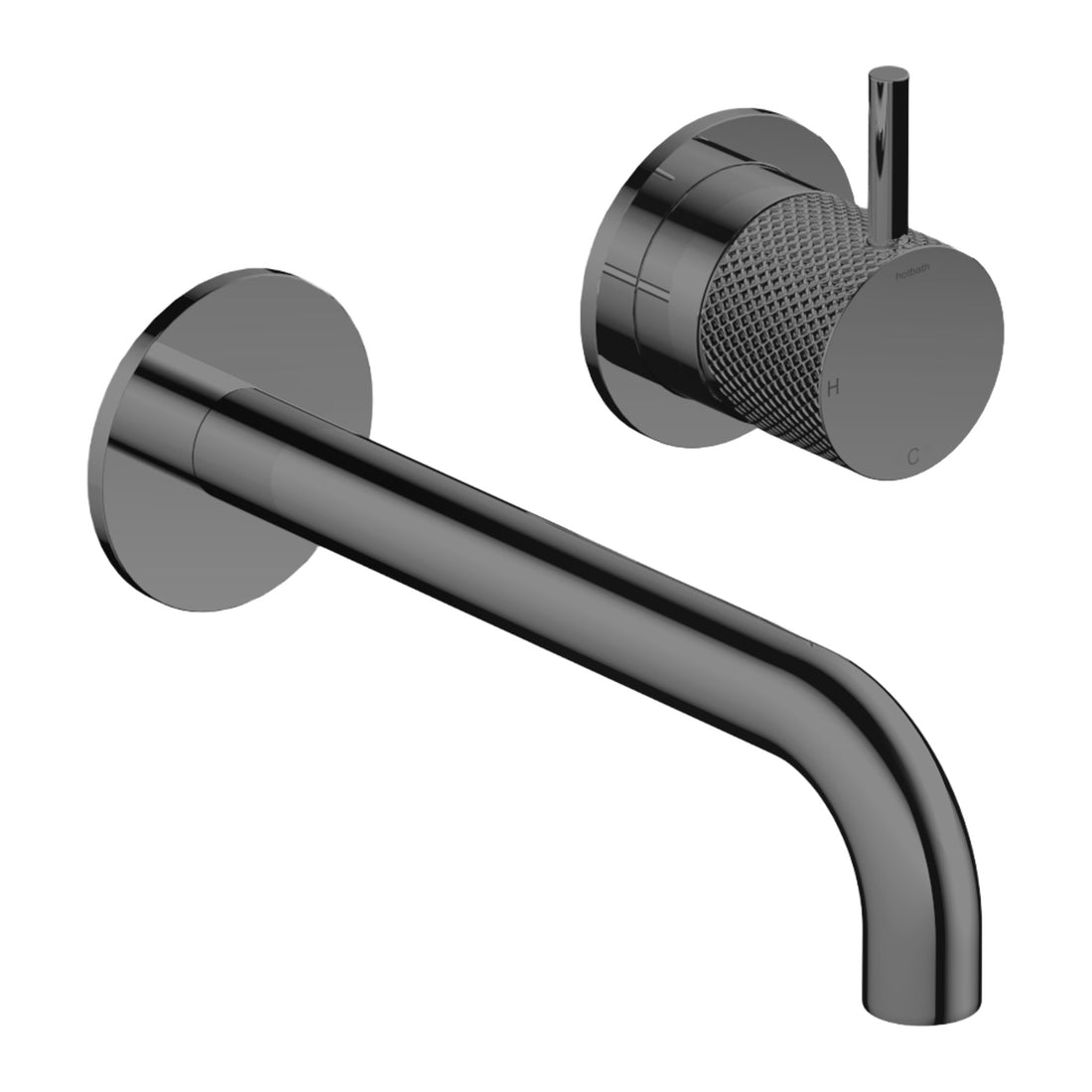 Hotbath Cobber X CX105 inbouw wastafelmengkraan 2-gats Geborsteld zwart PVD 18 cm productfoto (kleurimpressie)