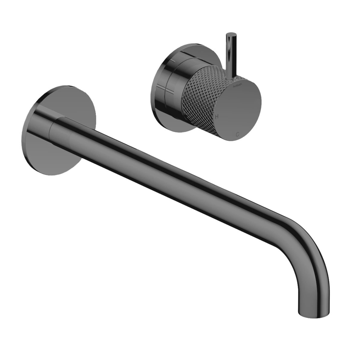 Hotbath Cobber X CX105 inbouw wastafelmengkraan 2-gats Geborsteld zwart PVD 25 cm productfoto (kleurimpressie)