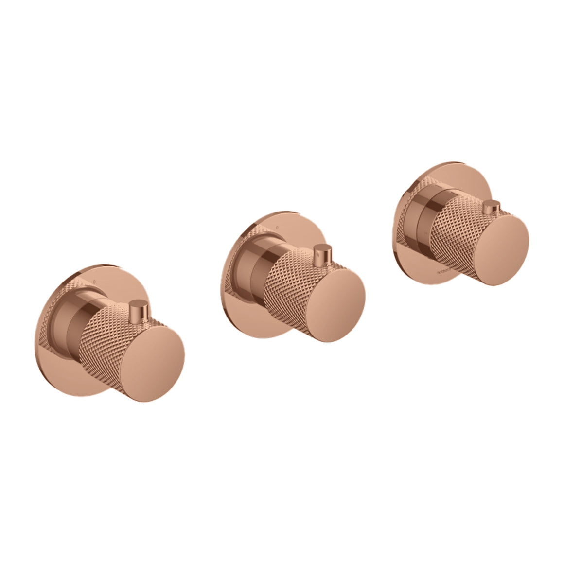 Hotbath Cobber X CX7067 inbouw douchethermostaat met 2 stopkranen Geborsteld koper PVD productfoto (kleurimpressie)