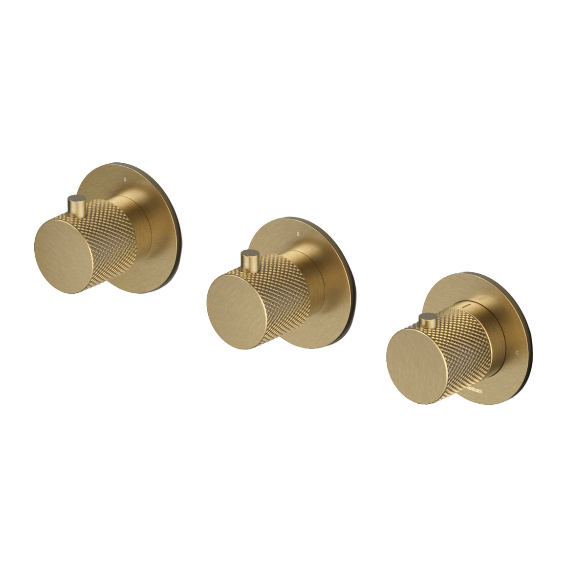 Hotbath Cobber X CX7067 inbouw douchethermostaat met 2 stopkranen Geborsteld messing PVD productfoto