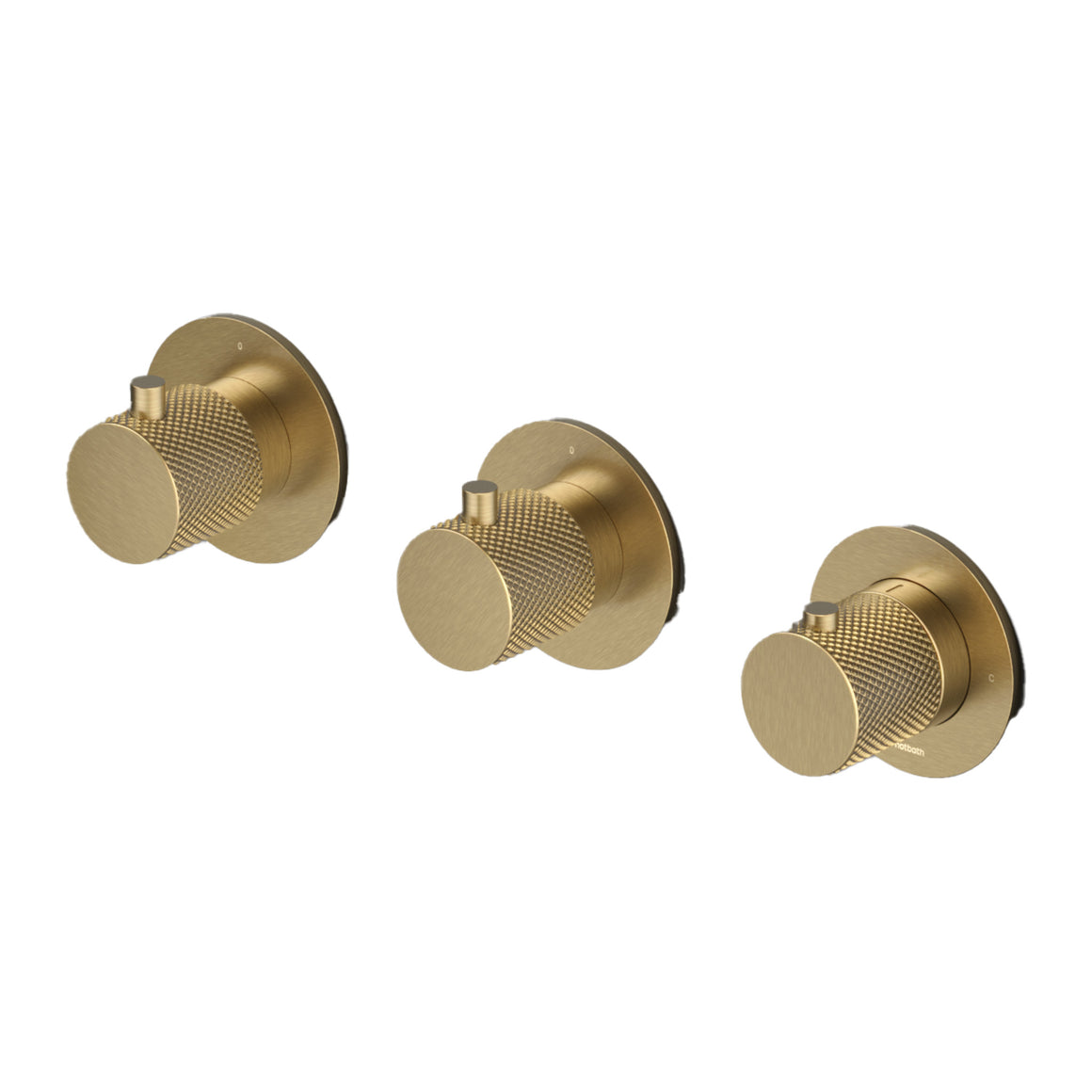 Hotbath Cobber X CX7067 inbouw douchethermostaat met 2 stopkranen Geborsteld messing PVD productfoto