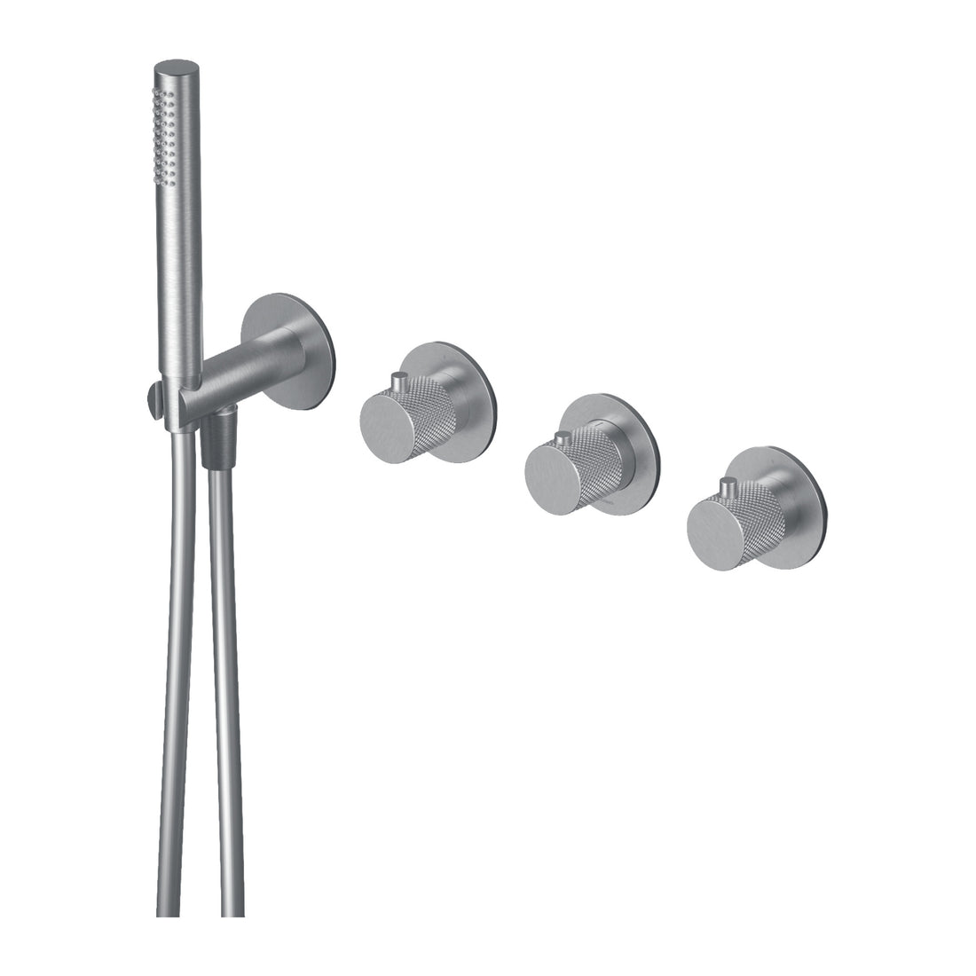 Hotbath Cobber X CX7071 inbouw bad/douchethermostaat met 2 stopkranen en handdouche Chroom productfoto (kleurimpressie)