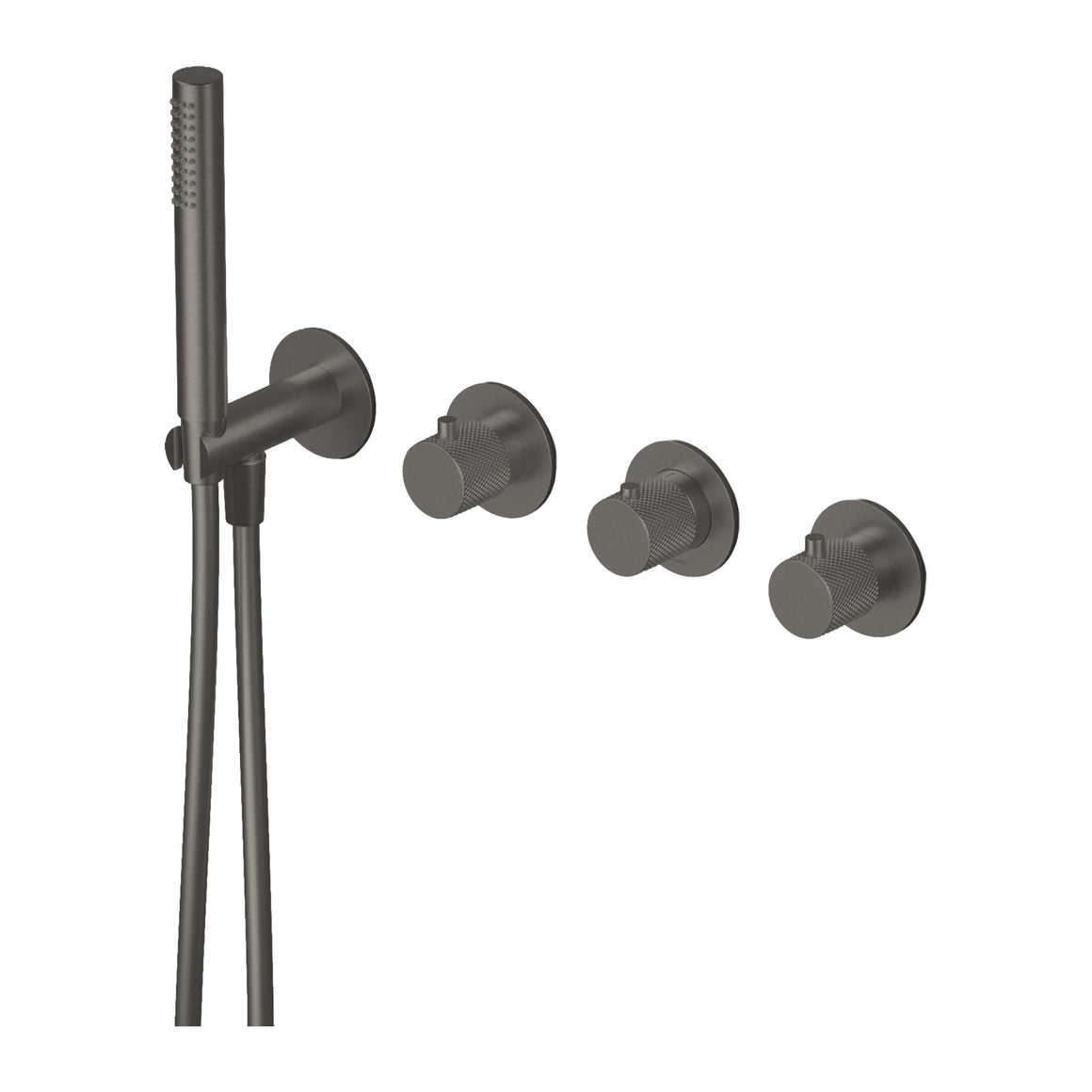 Hotbath Cobber X CX7071 inbouw bad/douchethermostaat met 2 stopkranen en handdouche Verouderd ijzer productfoto (kleurimpressie)