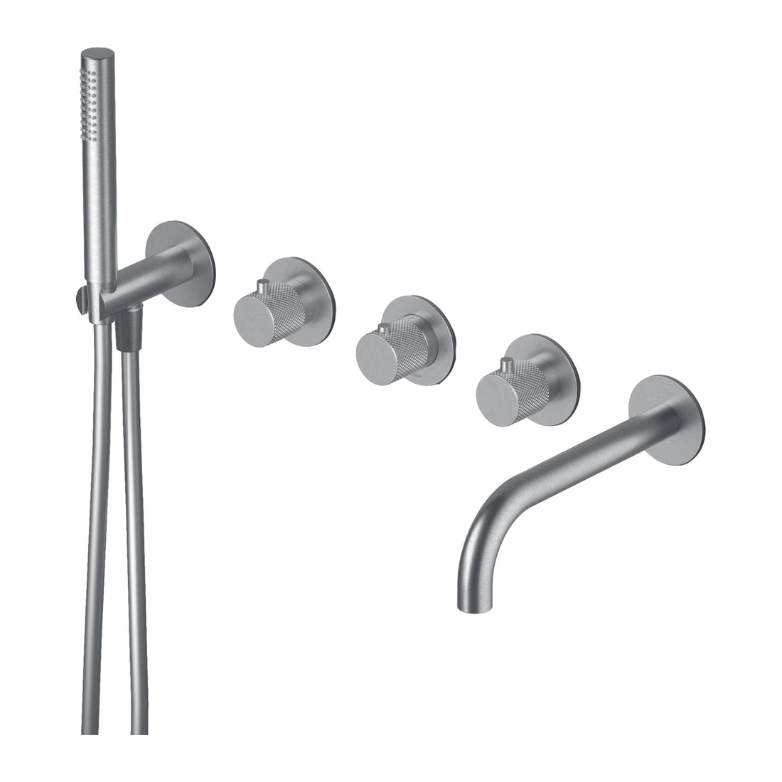 Hotbath Cobber X CX7072 inbouw badthermostaat met uitloop en handdouche Chroom productfoto (kleurimpressie)