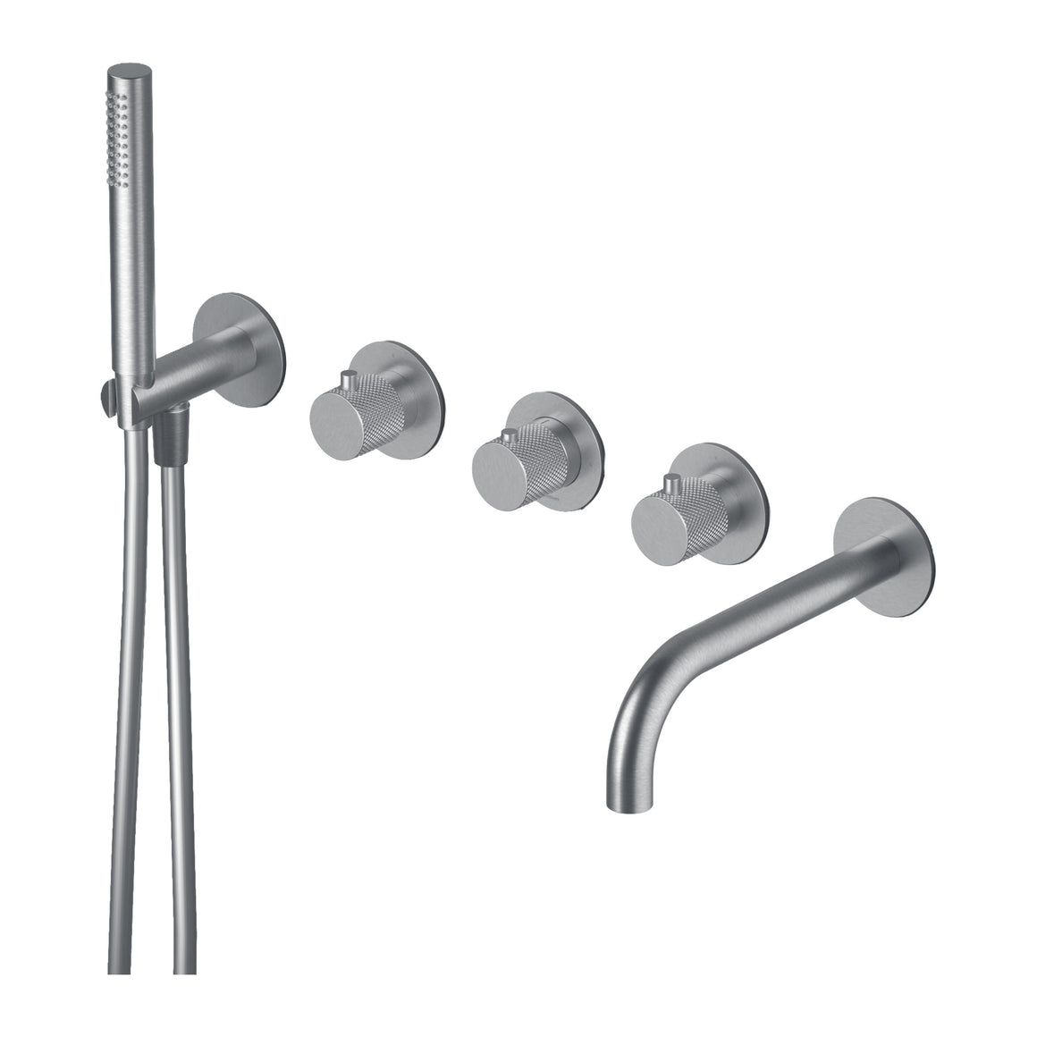 Hotbath Cobber X CX7072 inbouw badthermostaat met uitloop en handdouche Chroom productfoto (kleurimpressie)
