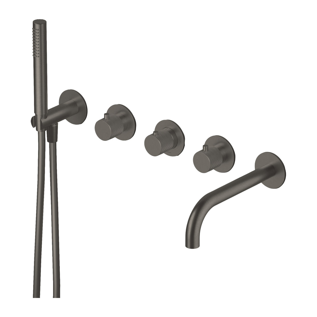 Hotbath Cobber X CX7072 inbouw badthermostaat met uitloop en handdouche Verouderd ijzer productfoto (kleurimpressie)